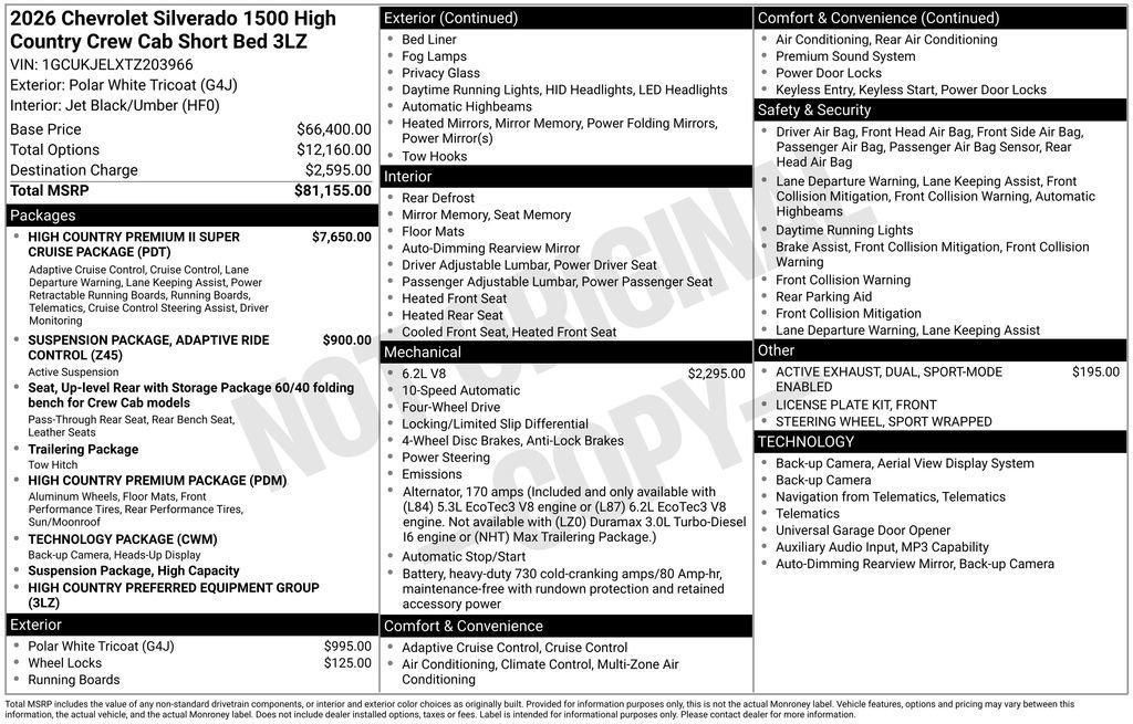 new 2026 Chevrolet Silverado 1500 car, priced at $75,905