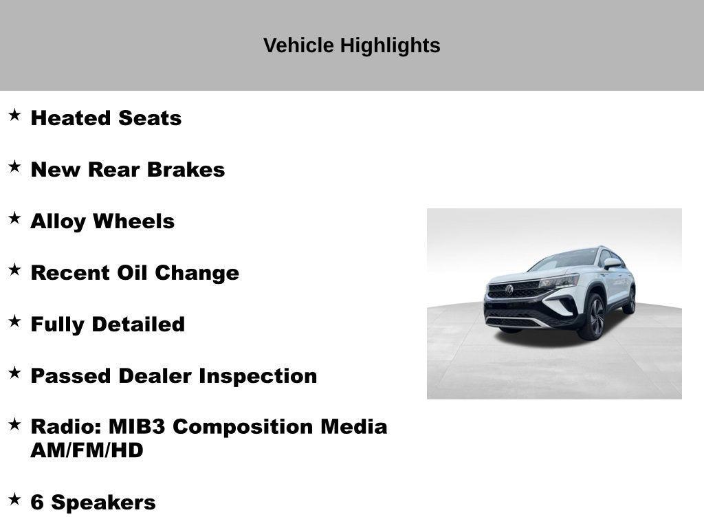 used 2023 Volkswagen Taos car, priced at $22,143