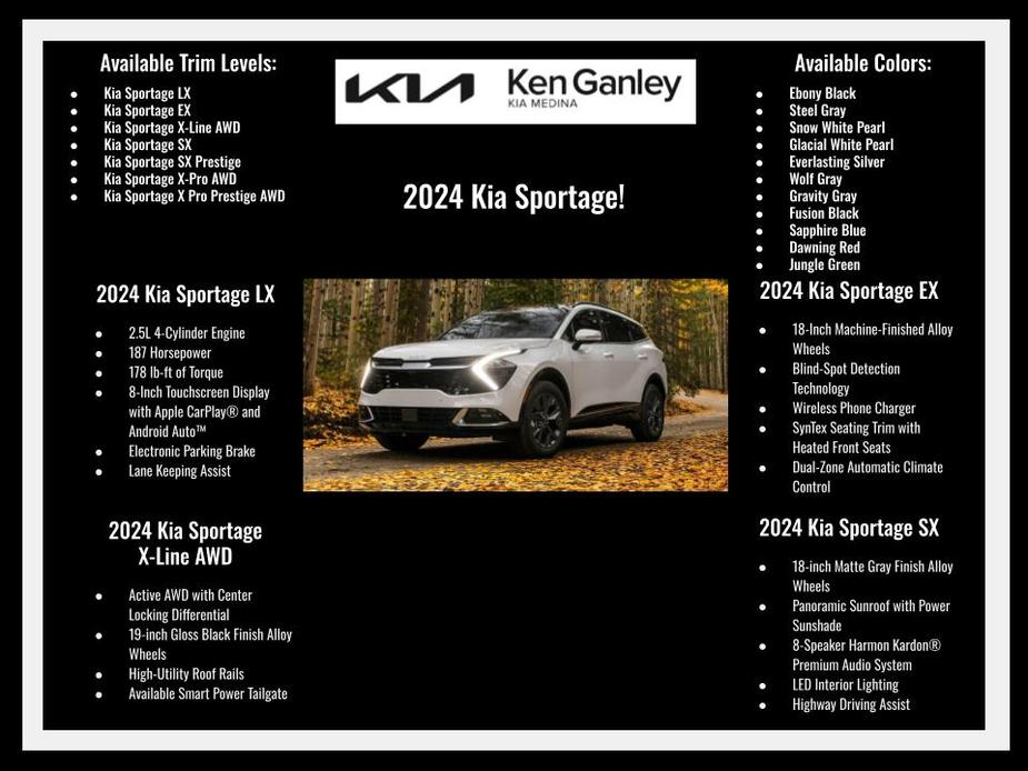 new 2024 Kia Sportage car, priced at $33,670