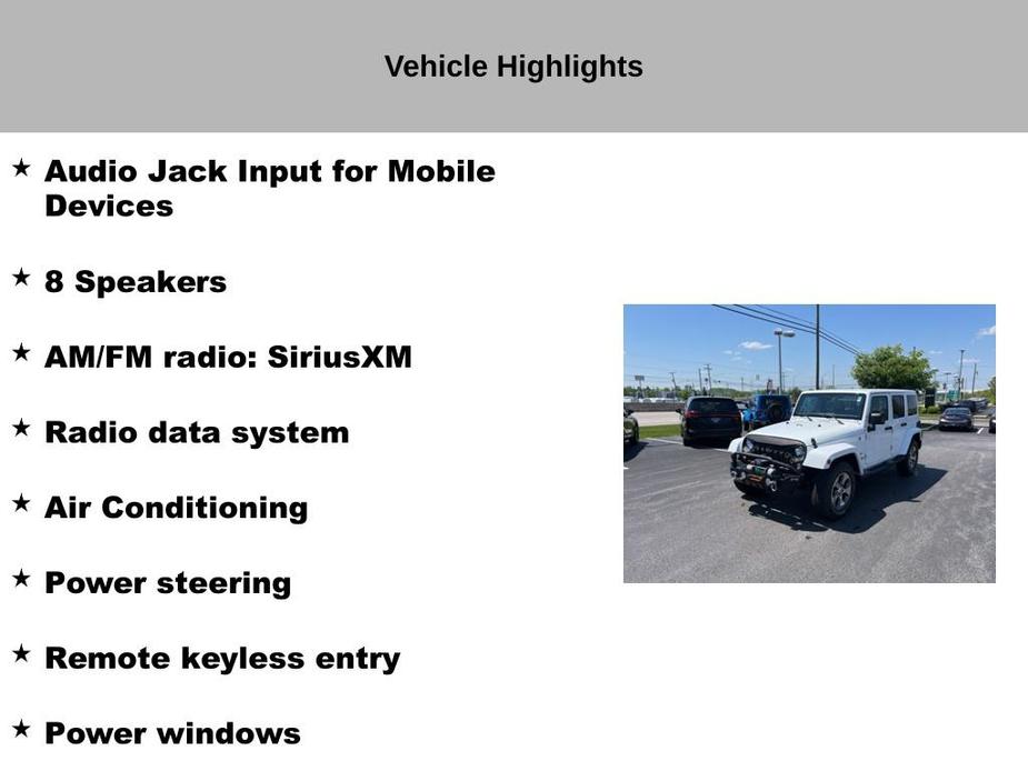 used 2018 Jeep Wrangler JK Unlimited car, priced at $28,451
