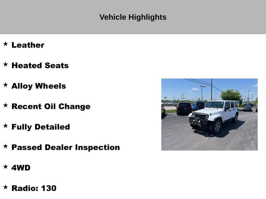 used 2018 Jeep Wrangler JK Unlimited car, priced at $26,589