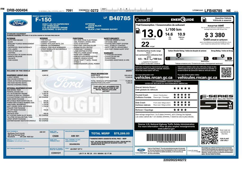 used 2020 Ford F-150 car, priced at $35,499