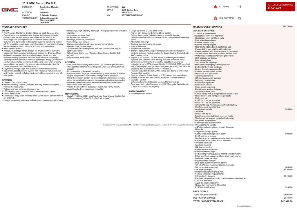 used 2017 GMC Sierra 1500 car, priced at $21,800