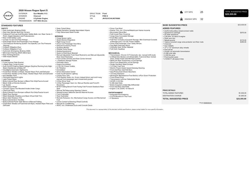 used 2020 Nissan Rogue Sport car, priced at $14,100