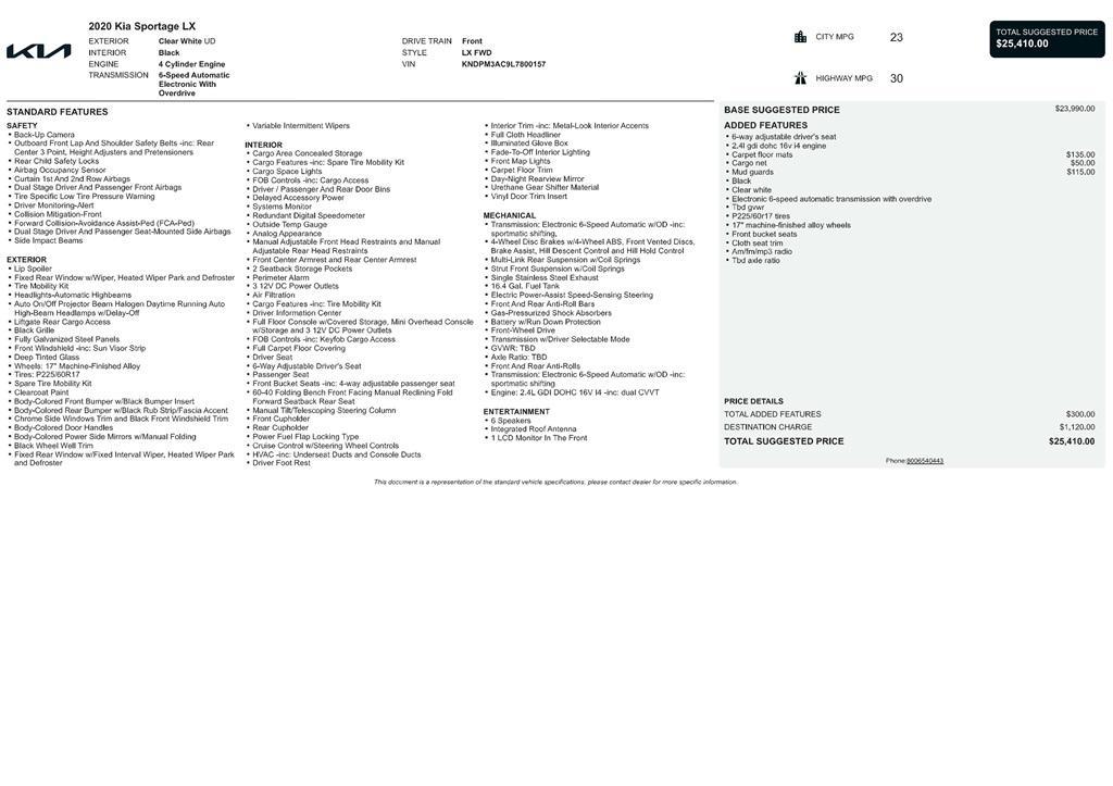 used 2020 Kia Sportage car, priced at $11,900