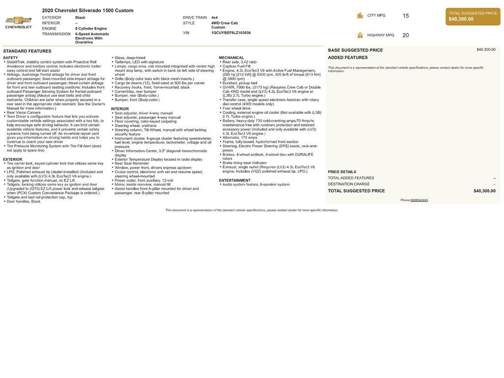 used 2020 Chevrolet Silverado 1500 car, priced at $27,177