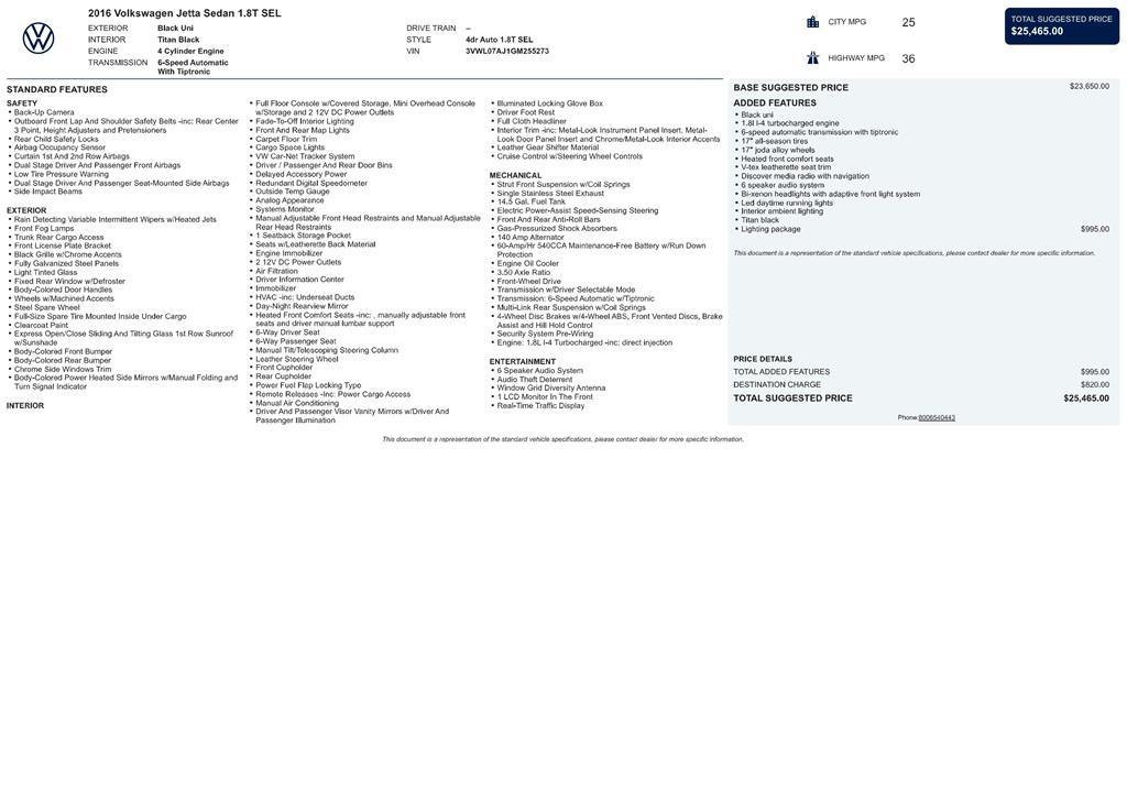 used 2016 Volkswagen Jetta car, priced at $9,444