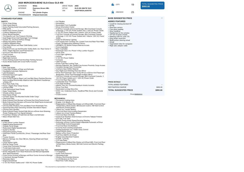 used 2020 Mercedes-Benz GLS 450 car, priced at $32,555