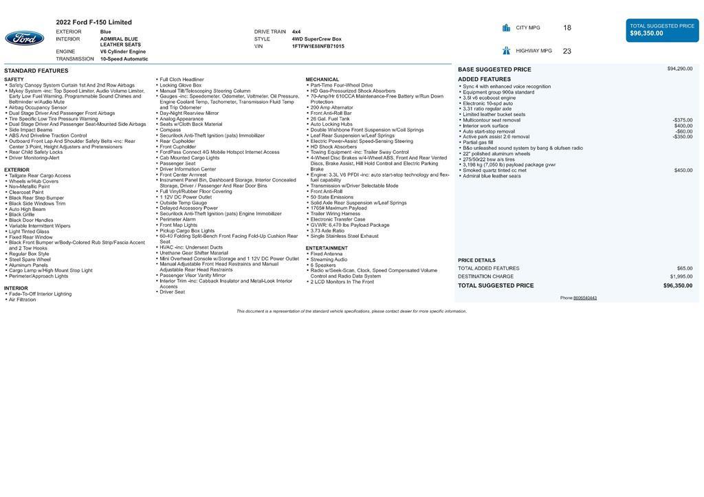 used 2022 Ford F-150 car, priced at $46,499