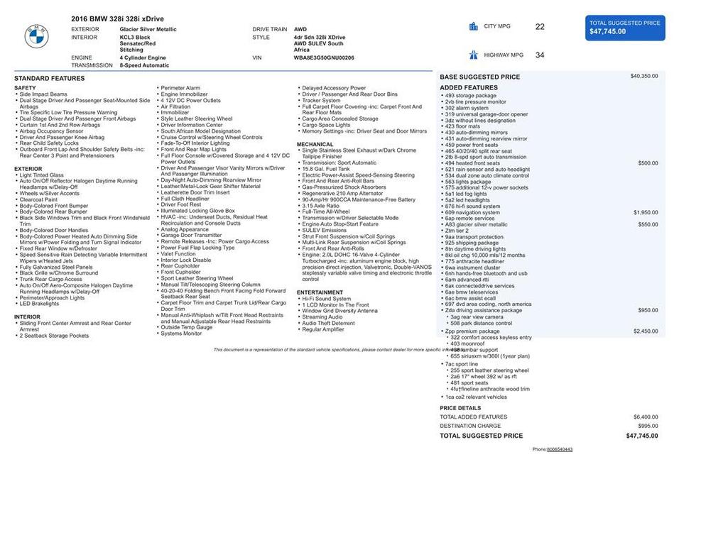 used 2016 BMW 328 car, priced at $16,299
