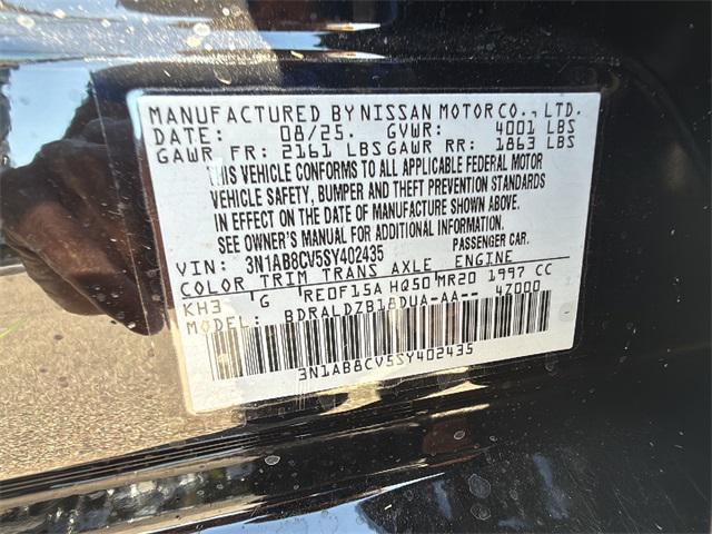 new 2025 Nissan Sentra car, priced at $21,392