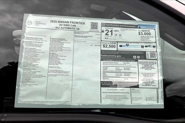 new 2025 Nissan Frontier car, priced at $36,115