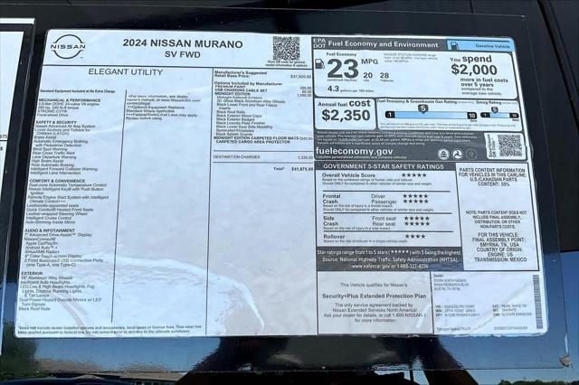 new 2024 Nissan Murano car, priced at $39,058