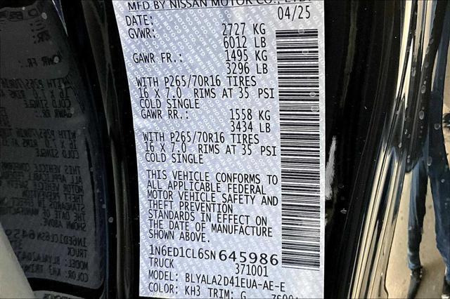 new 2025 Nissan Frontier car, priced at $34,040