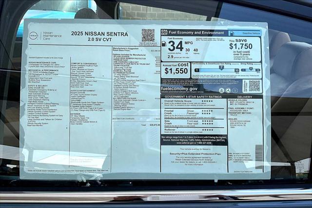 new 2025 Nissan Sentra car, priced at $28,075