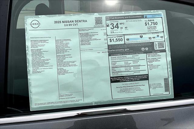 new 2025 Nissan Sentra car, priced at $23,292