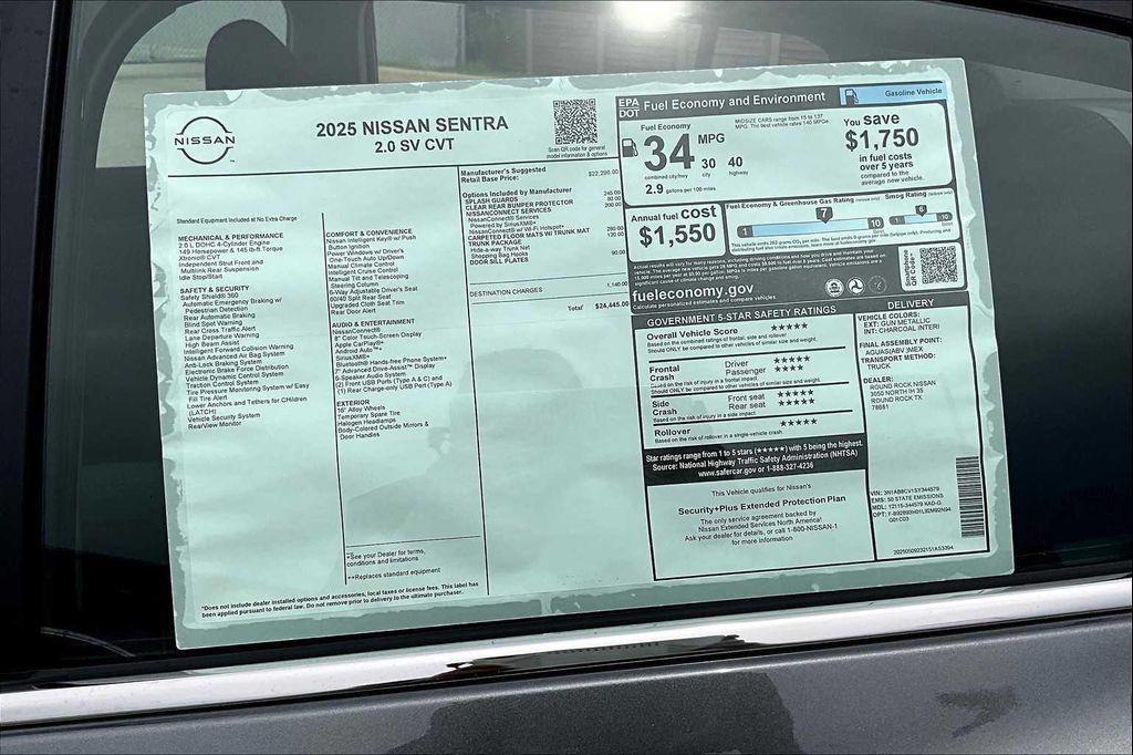 new 2025 Nissan Sentra car, priced at $23,292