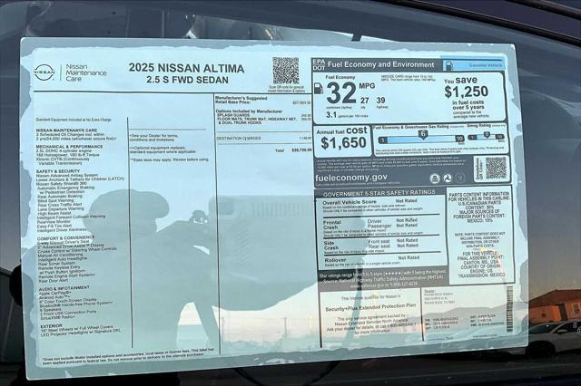 new 2025 Nissan Altima car, priced at $28,750