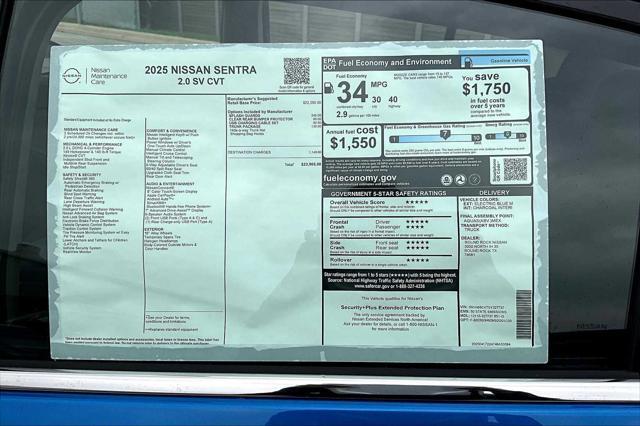 new 2025 Nissan Sentra car, priced at $23,965
