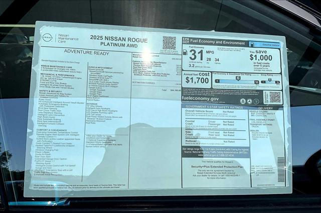new 2025 Nissan Rogue car, priced at $41,746