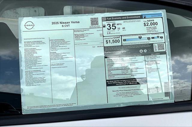 new 2025 Nissan Versa car, priced at $20,230