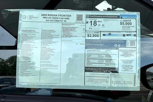new 2025 Nissan Frontier car, priced at $45,660