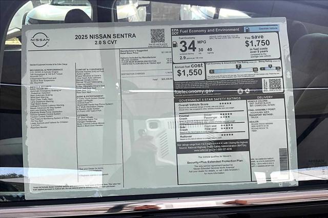 new 2025 Nissan Sentra car, priced at $22,272