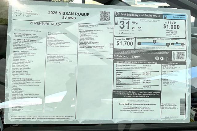 new 2025 Nissan Rogue car, priced at $36,065