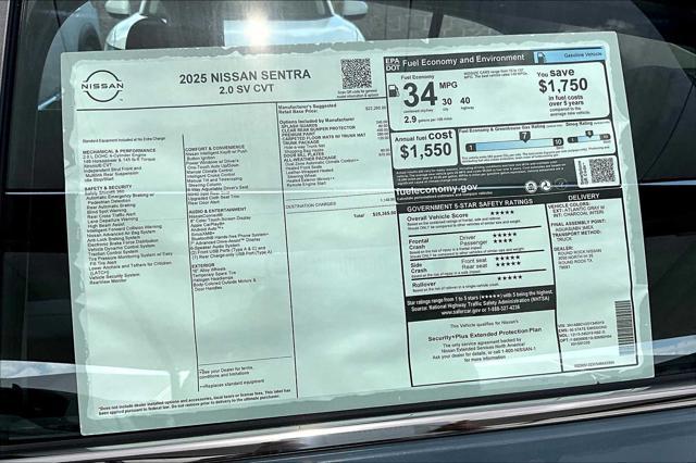 new 2025 Nissan Sentra car, priced at $24,106