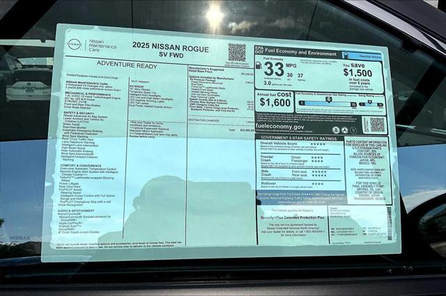 new 2025 Nissan Rogue car, priced at $32,123
