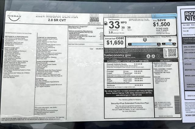 new 2024 Nissan Sentra car, priced at $26,800