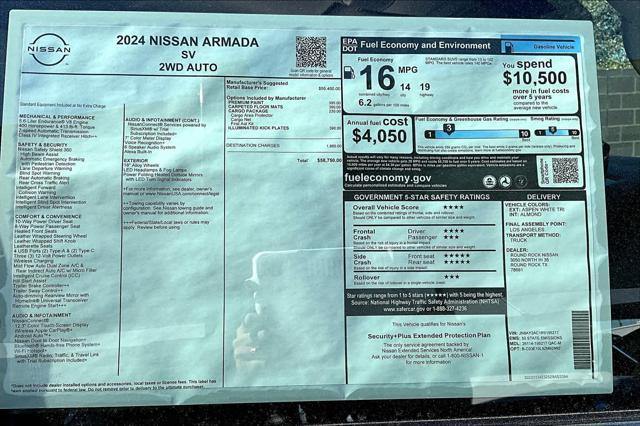 new 2024 Nissan Armada car, priced at $49,987