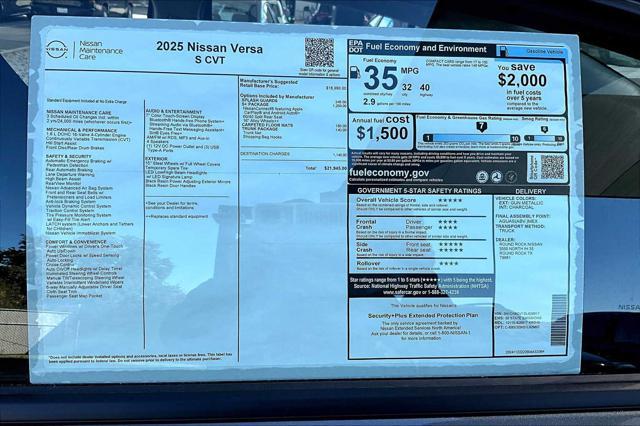 new 2025 Nissan Versa car, priced at $21,945