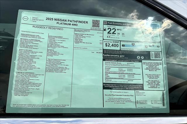 new 2025 Nissan Pathfinder car, priced at $54,565