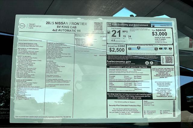 new 2025 Nissan Frontier car, priced at $34,575