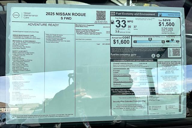 new 2025 Nissan Rogue car, priced at $31,320