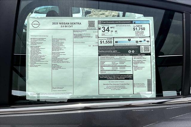 new 2025 Nissan Sentra car, priced at $24,125