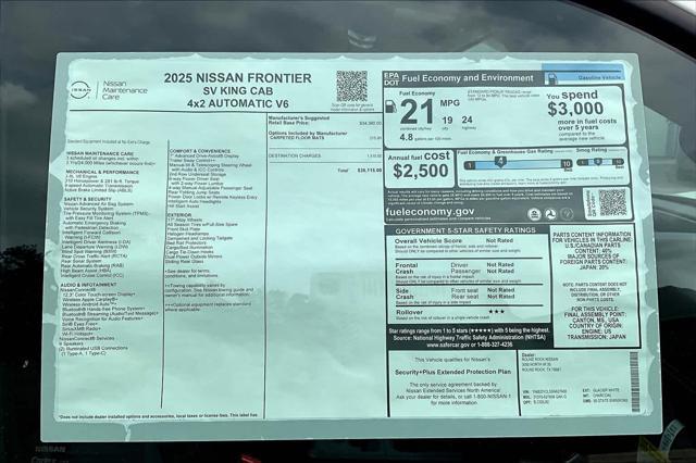 new 2025 Nissan Frontier car, priced at $36,115