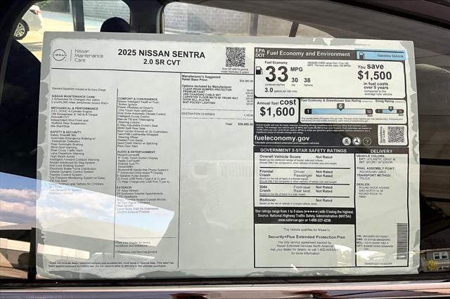 new 2025 Nissan Sentra car, priced at $25,880