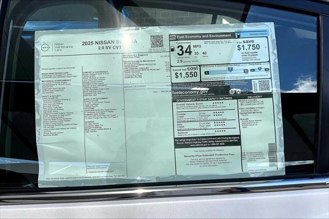 new 2025 Nissan Sentra car, priced at $24,785