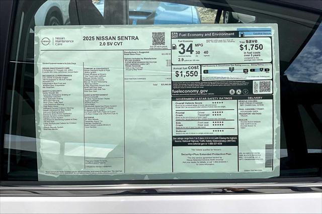 new 2025 Nissan Sentra car, priced at $23,965