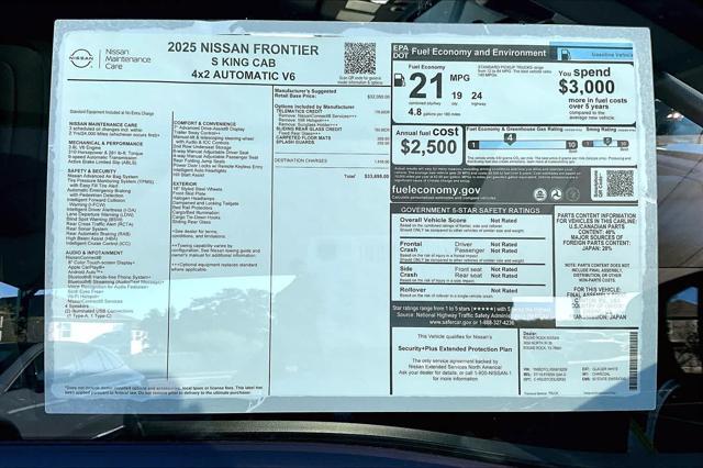 new 2025 Nissan Frontier car, priced at $32,695