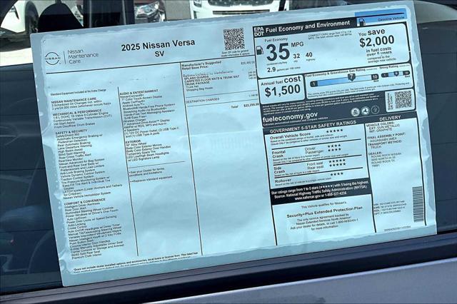 new 2025 Nissan Versa car, priced at $21,774