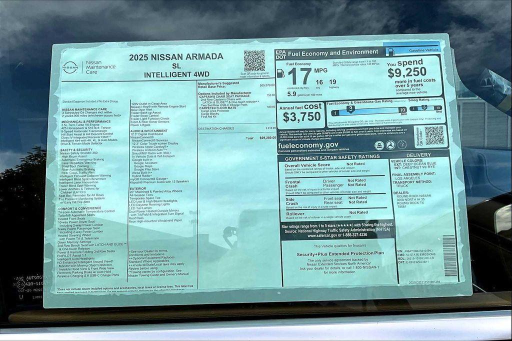 new 2025 Nissan Armada car, priced at $69,280