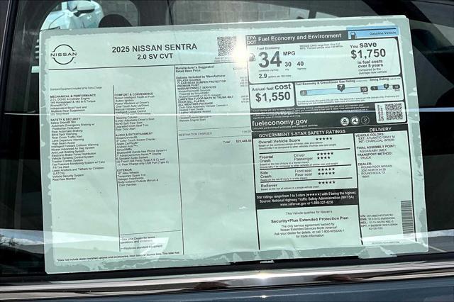 new 2025 Nissan Sentra car, priced at $24,181