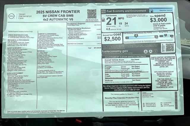 new 2025 Nissan Frontier car, priced at $36,435