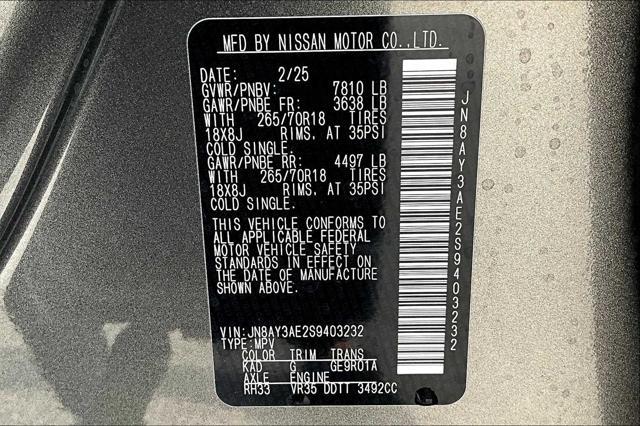 new 2025 Nissan Armada car, priced at $59,980
