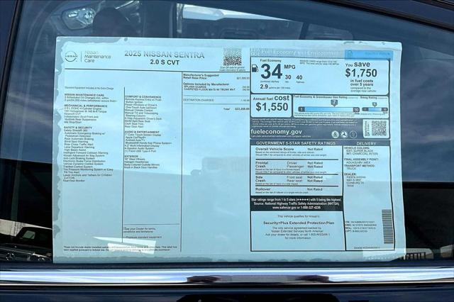 new 2025 Nissan Sentra car, priced at $22,203