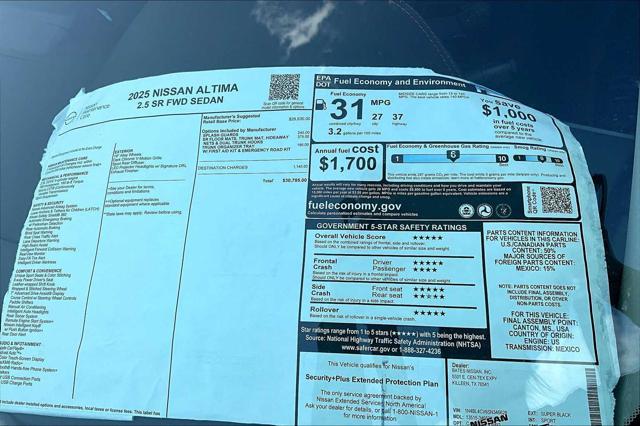 new 2025 Nissan Altima car, priced at $30,785