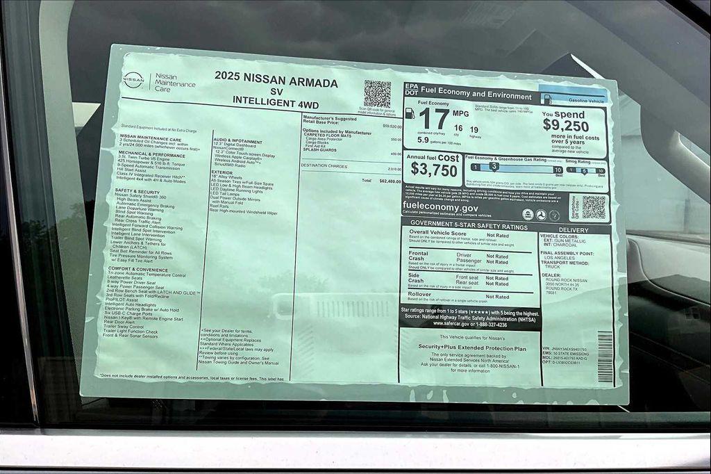 new 2025 Nissan Armada car, priced at $62,480